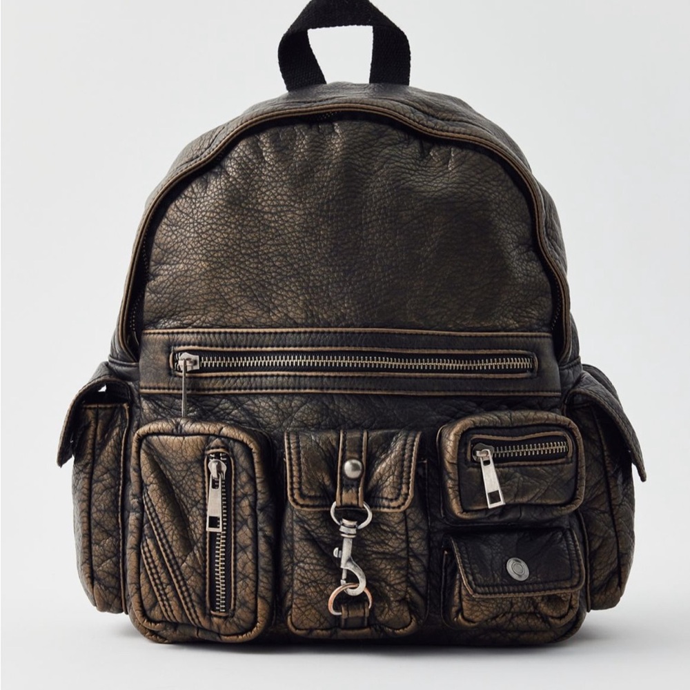 Urban Outfitters Silence + Noise Faux Leather Backpack Bookbag Purse Carryall - Picture 3 of 7